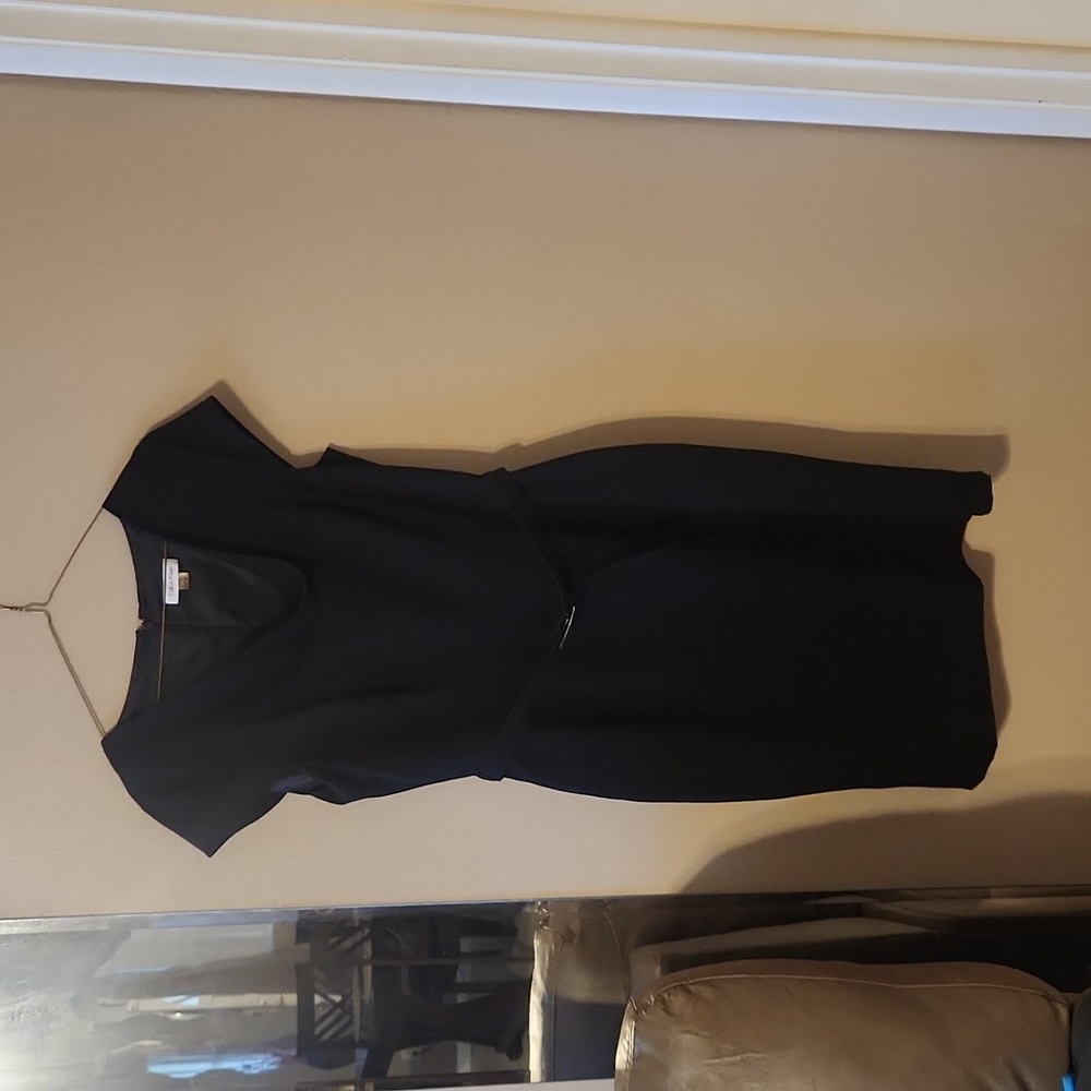 Calvin Klein Dress, Belt, Black, Short Sleeve, 8
